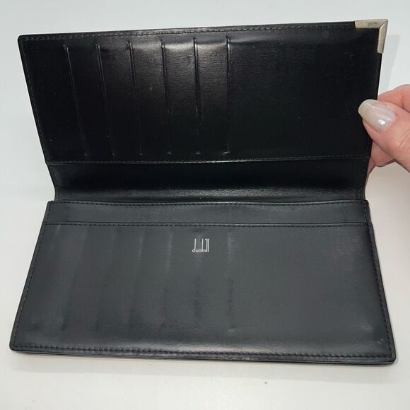 Dunhill Wallet Purse Long Wallet D Logos Black Silver Authentic - Picture 6 of 16